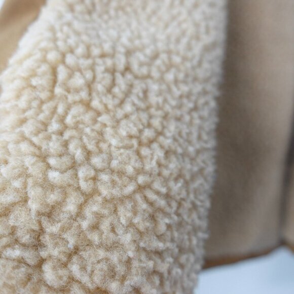 RARE Vintage CHAMPION Jacket Small Tan Canvas Camel Coach Oatmeal Fleece Field - Picture 12 of 15